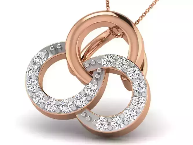 Flower Light wt Diamond Charms Pendant 3dm render Detail