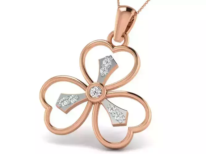 Flower Light wt Diamond Charms Pendant 3dm render Detail 3D print model