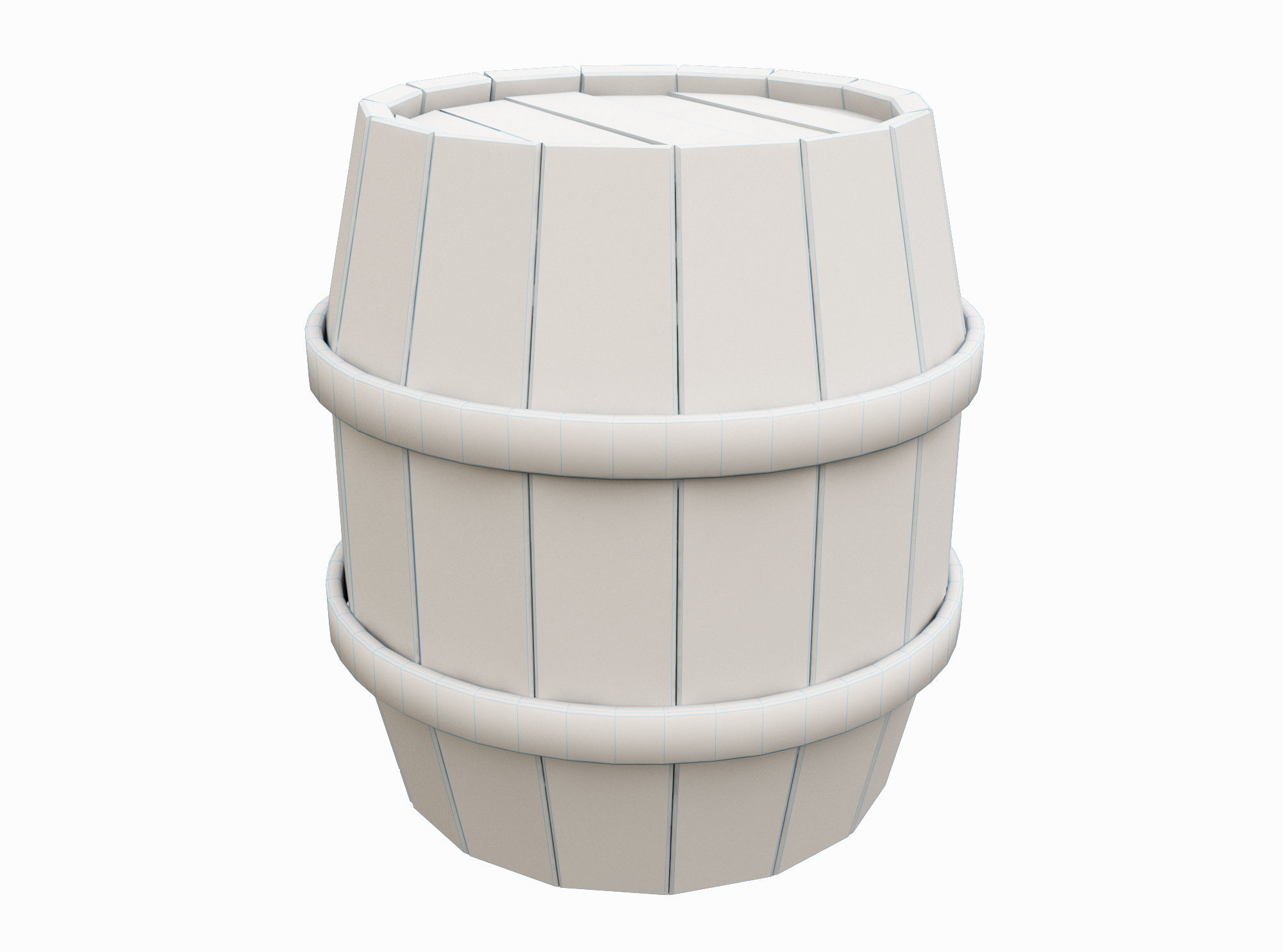 Barrel Wooden Low-poly 3D model_3