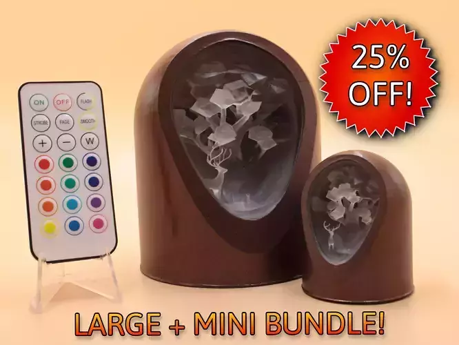 Low Poly Forest Critters Bundle - LED Light Up Diorama 3D print model