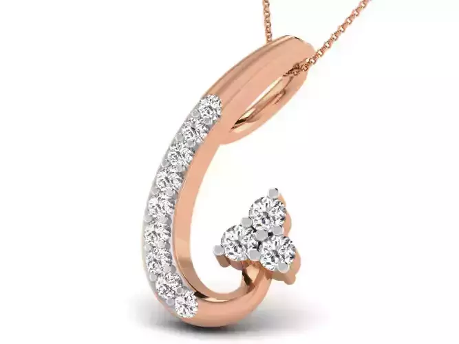 Light wt Diamond Charms Pendant 3dm render Detail