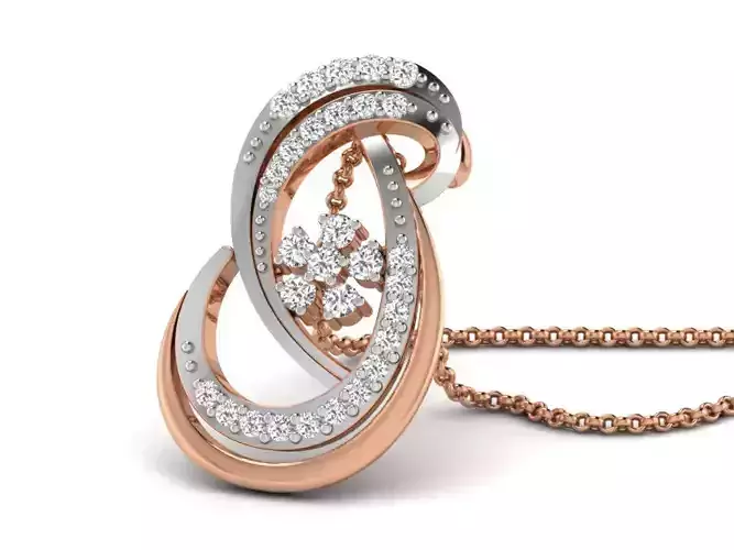Light wt Diamond Charms Pendant 3dm render Detail