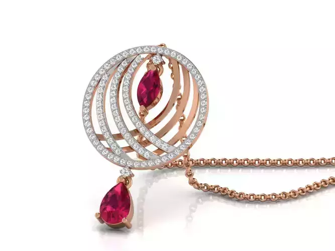 Light wt Diamond Charms Pendant 3dm render Detail