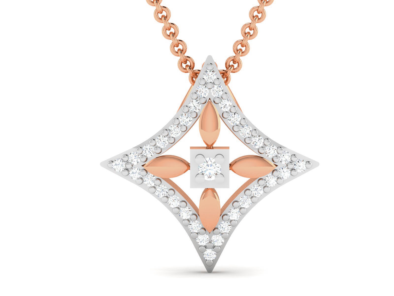 Flower Light wt Diamond Charms Pendant 3dm render Detail 3D print model_3