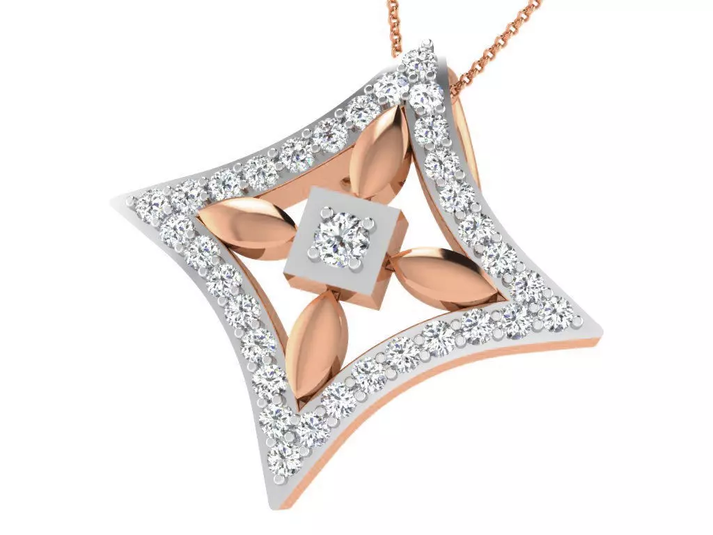 Flower Light wt Diamond Charms Pendant 3dm render Detail 3D print model_0