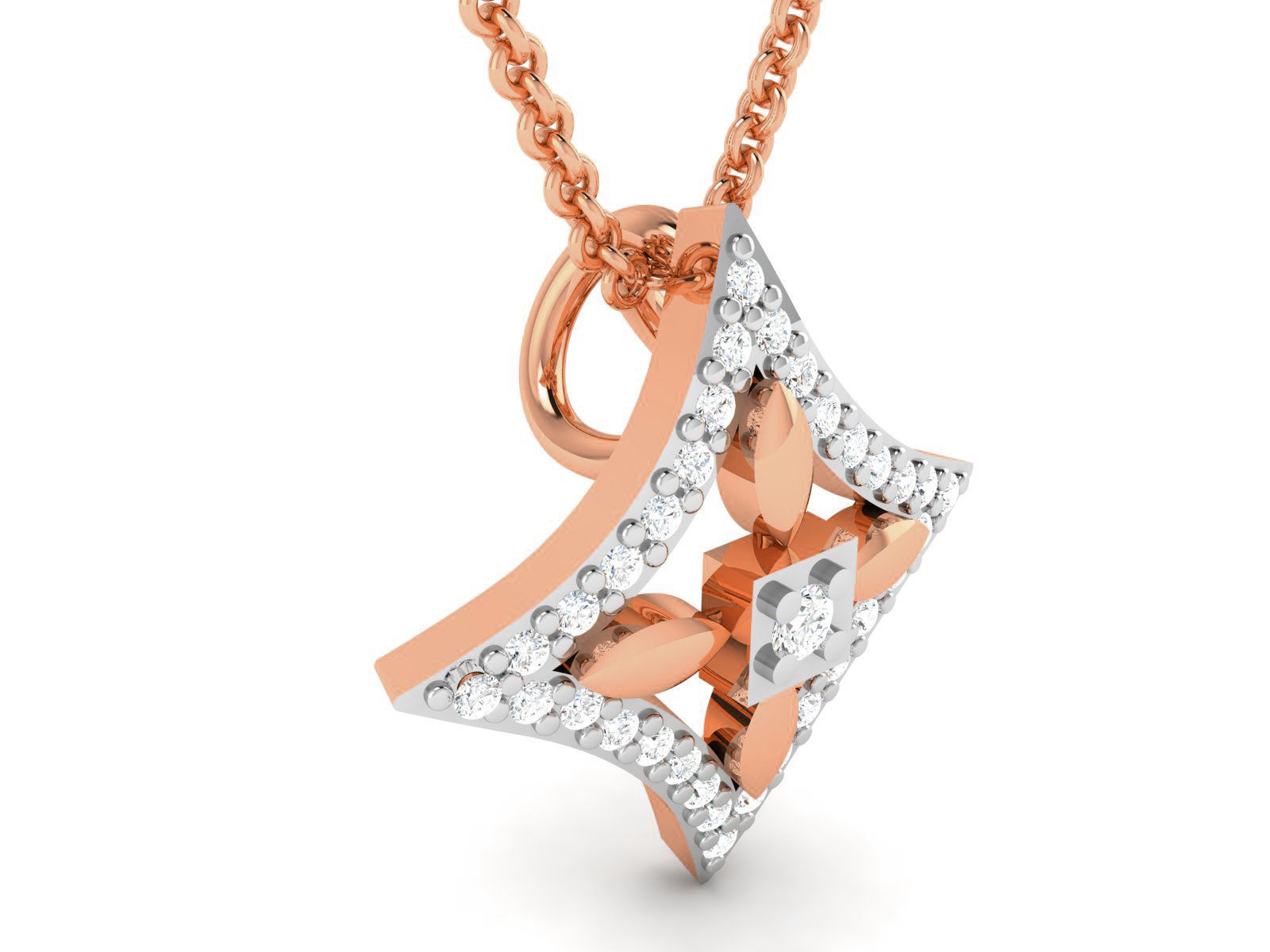 Flower Light wt Diamond Charms Pendant 3dm render Detail 3D print model_2