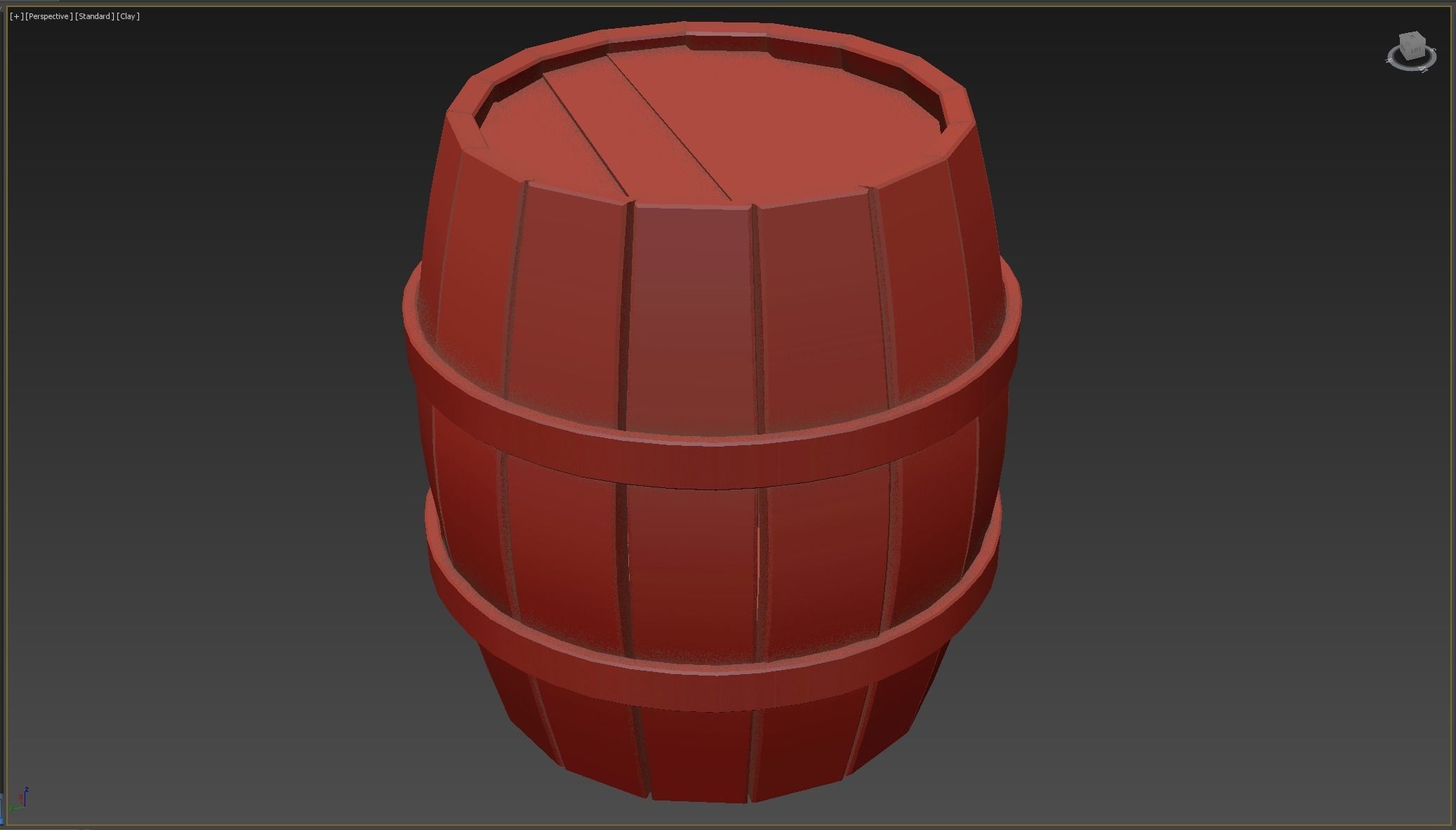 Barrel Wooden Low-poly 3D model_4