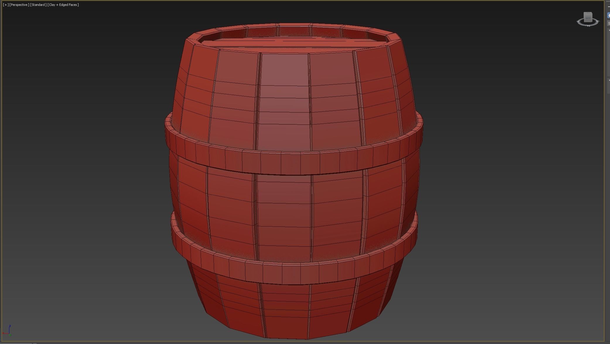 Barrel Wooden Low-poly 3D model_3
