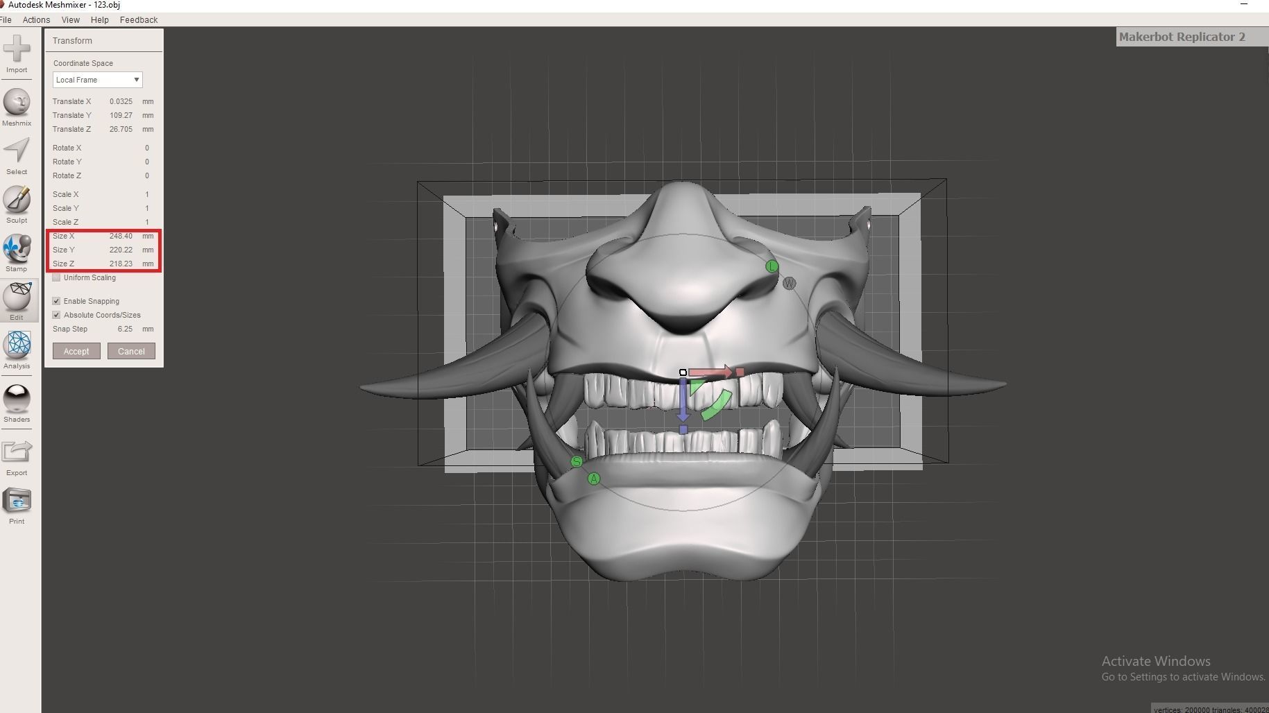 Half Samurai Mask 3D print model 3D print model_10