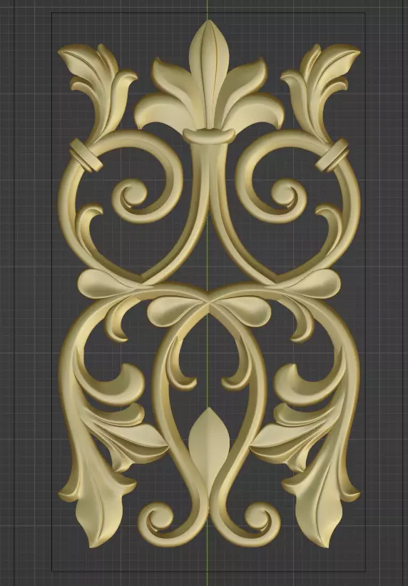 Carved decor vertical  3D model_0