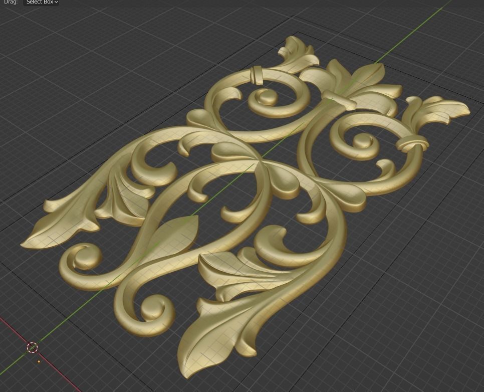 Carved decor vertical  3D model_5