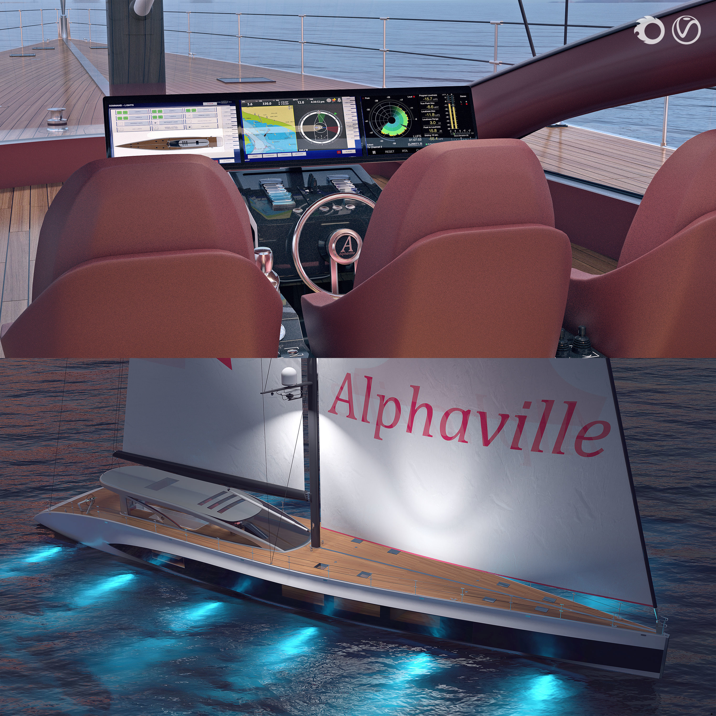 Luxury sailing yacht 50 m Alphaville 3D model_4