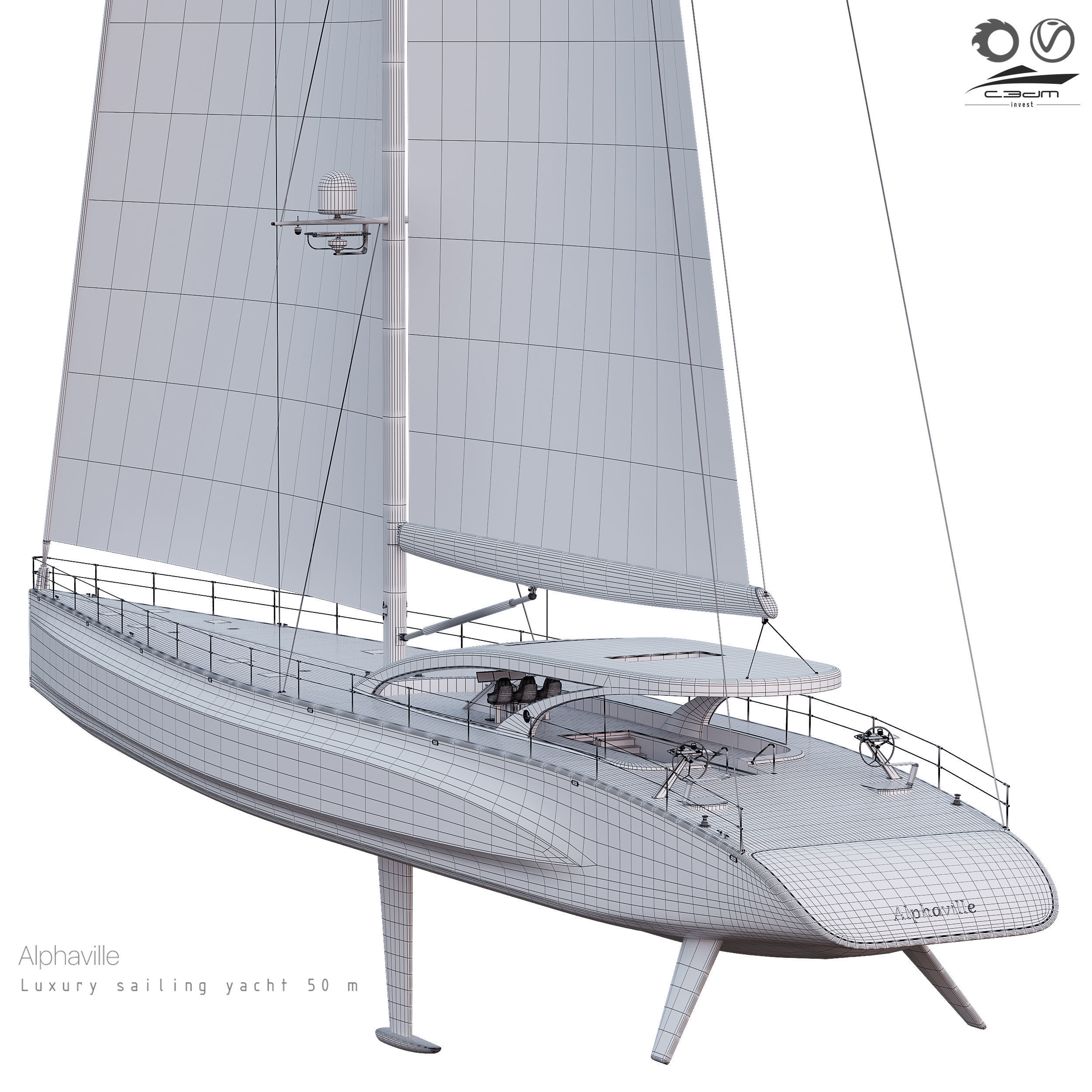 Luxury sailing yacht 50 m Alphaville 3D model_10