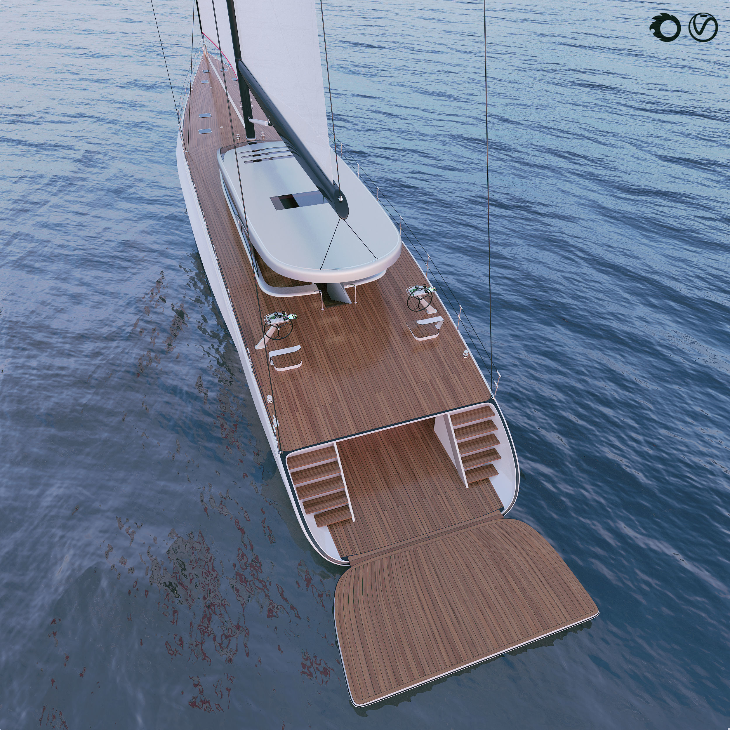 Luxury sailing yacht 50 m Alphaville 3D model_5