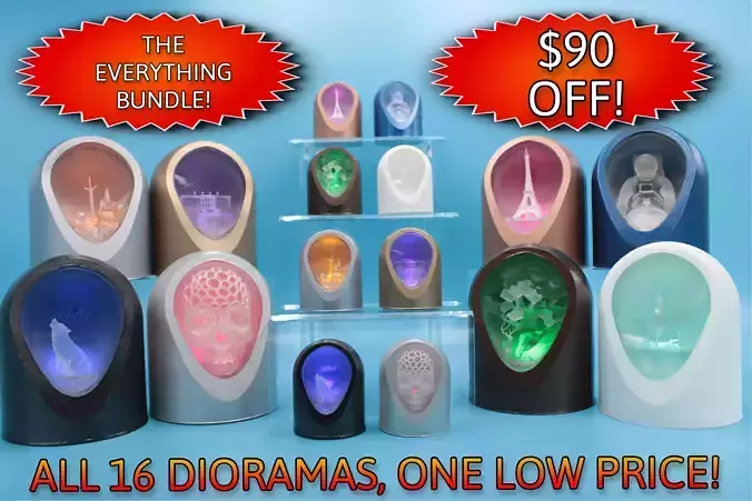 The Everything Bundle - LED Light Up Dioramas 3D print model