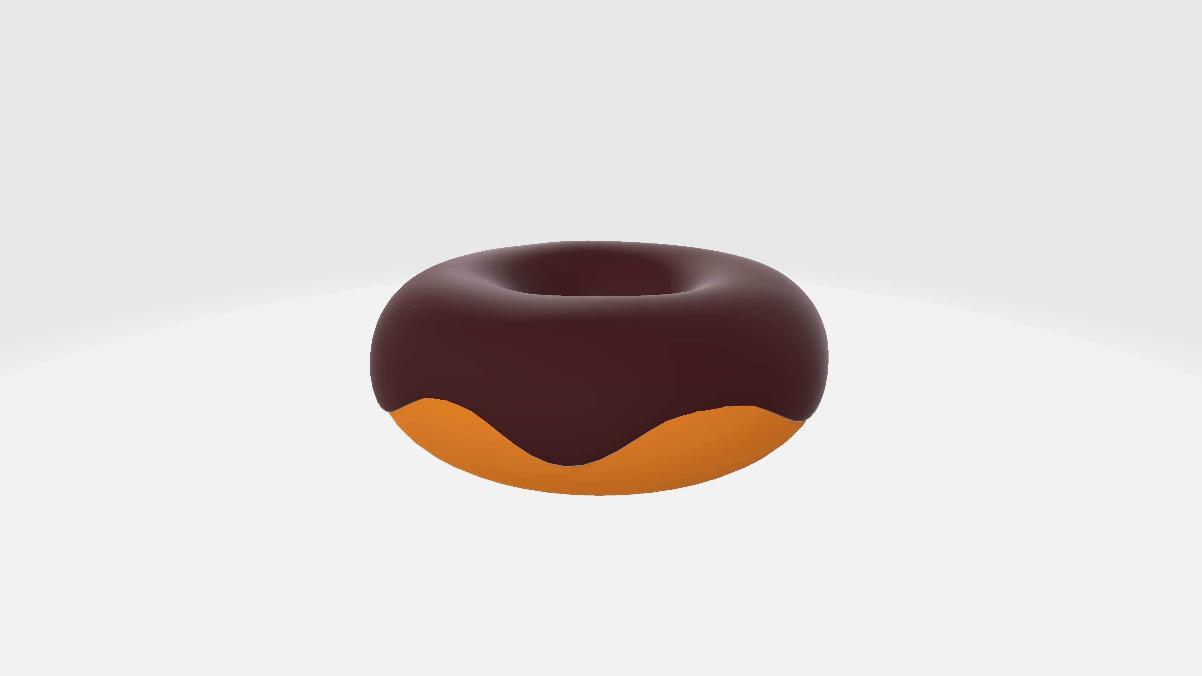 Donut chocolate Low-poly 3D model_1