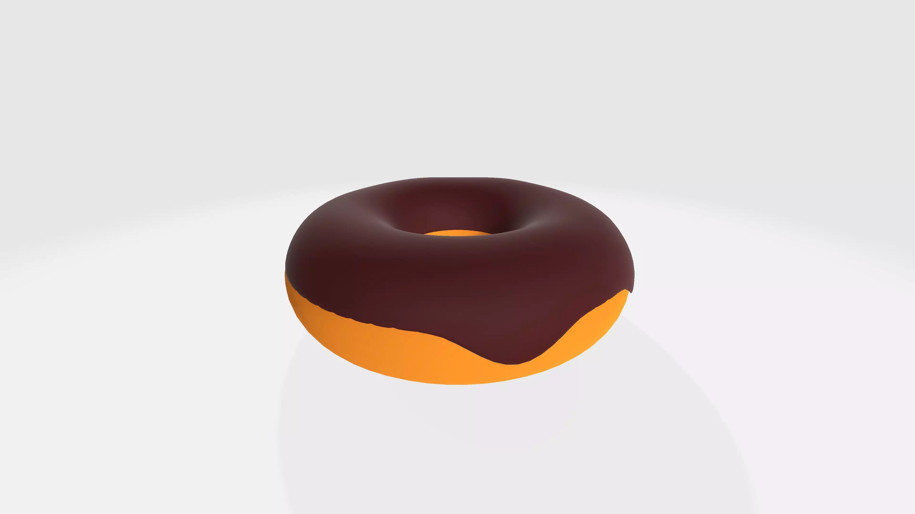 Donut chocolate Low-poly 3D model_0