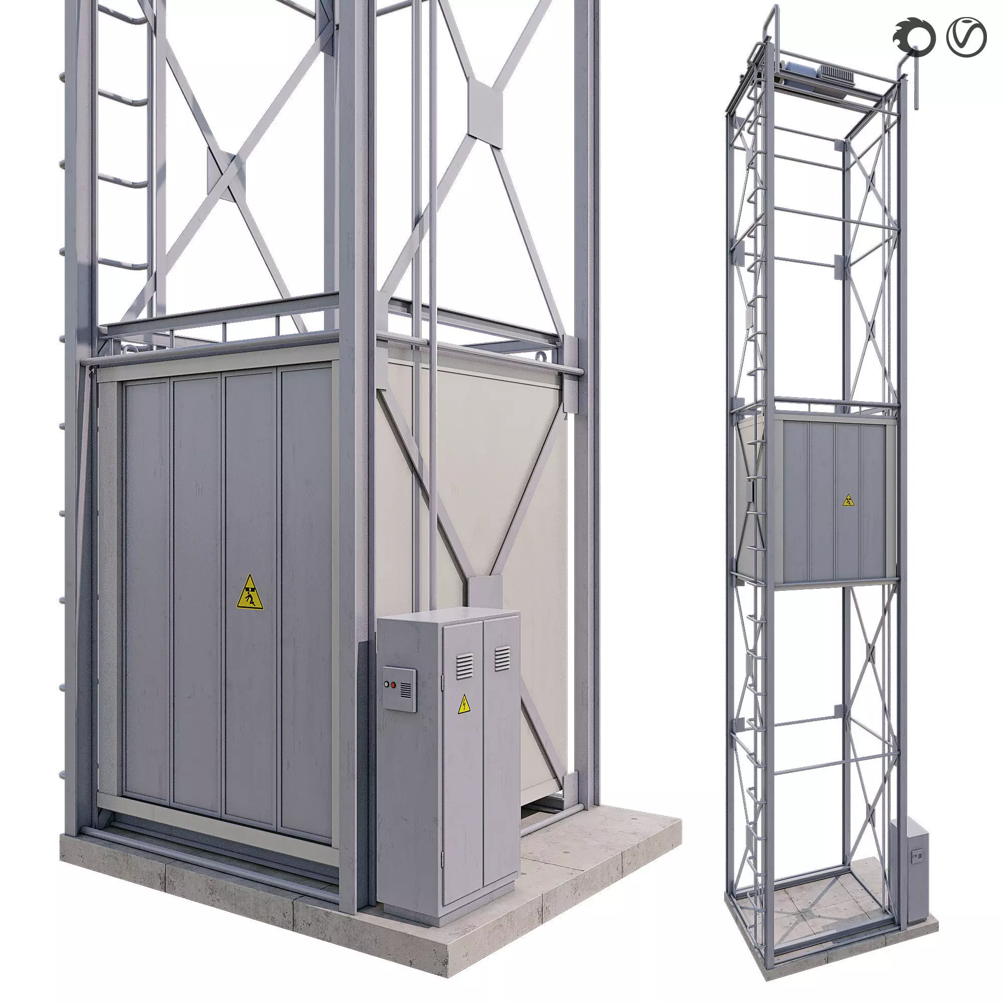 Cargo lift 3D model_0