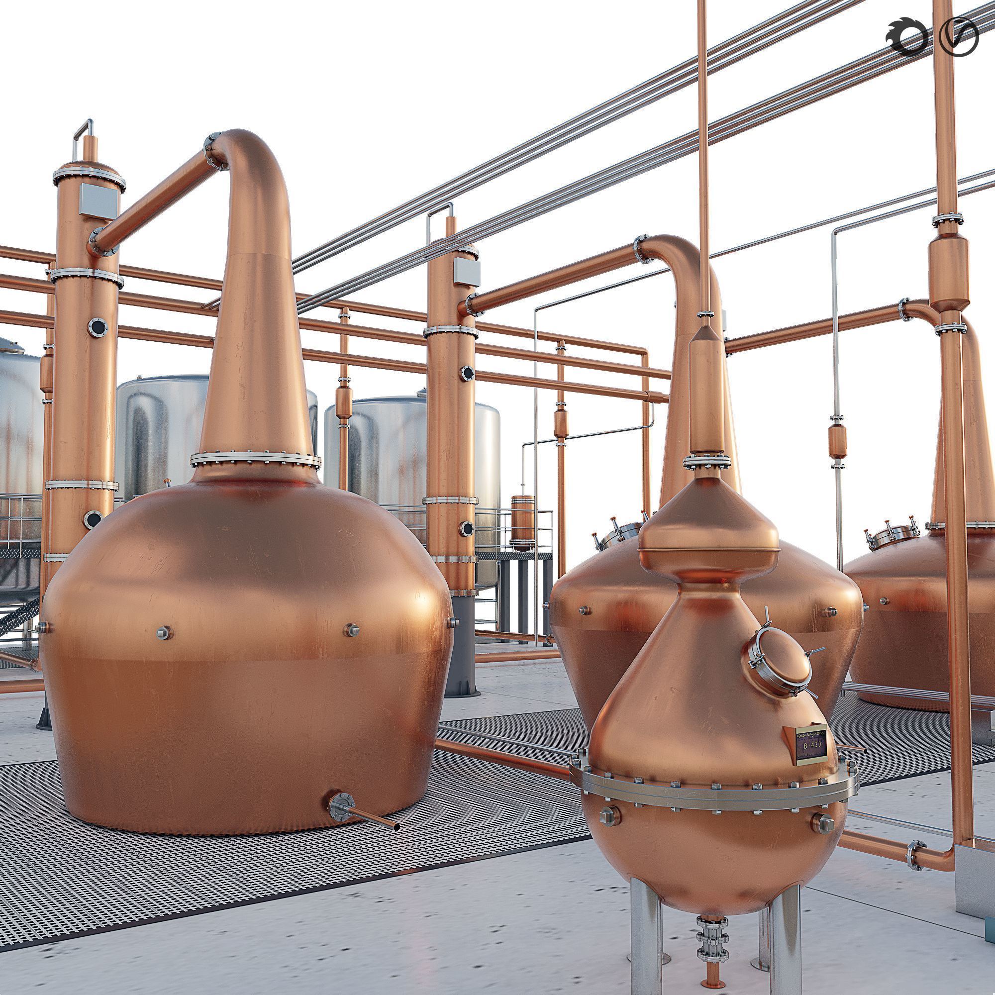 Industrial still Boann distillery 3D model_1