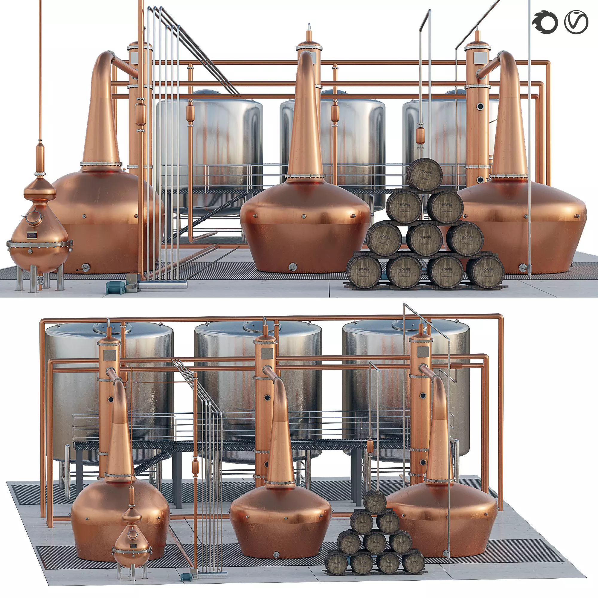 Industrial still Boann distillery 3D model_0