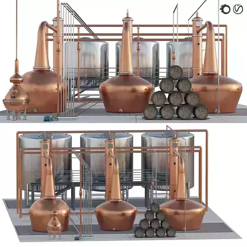 Industrial still Boann distillery 3D model
