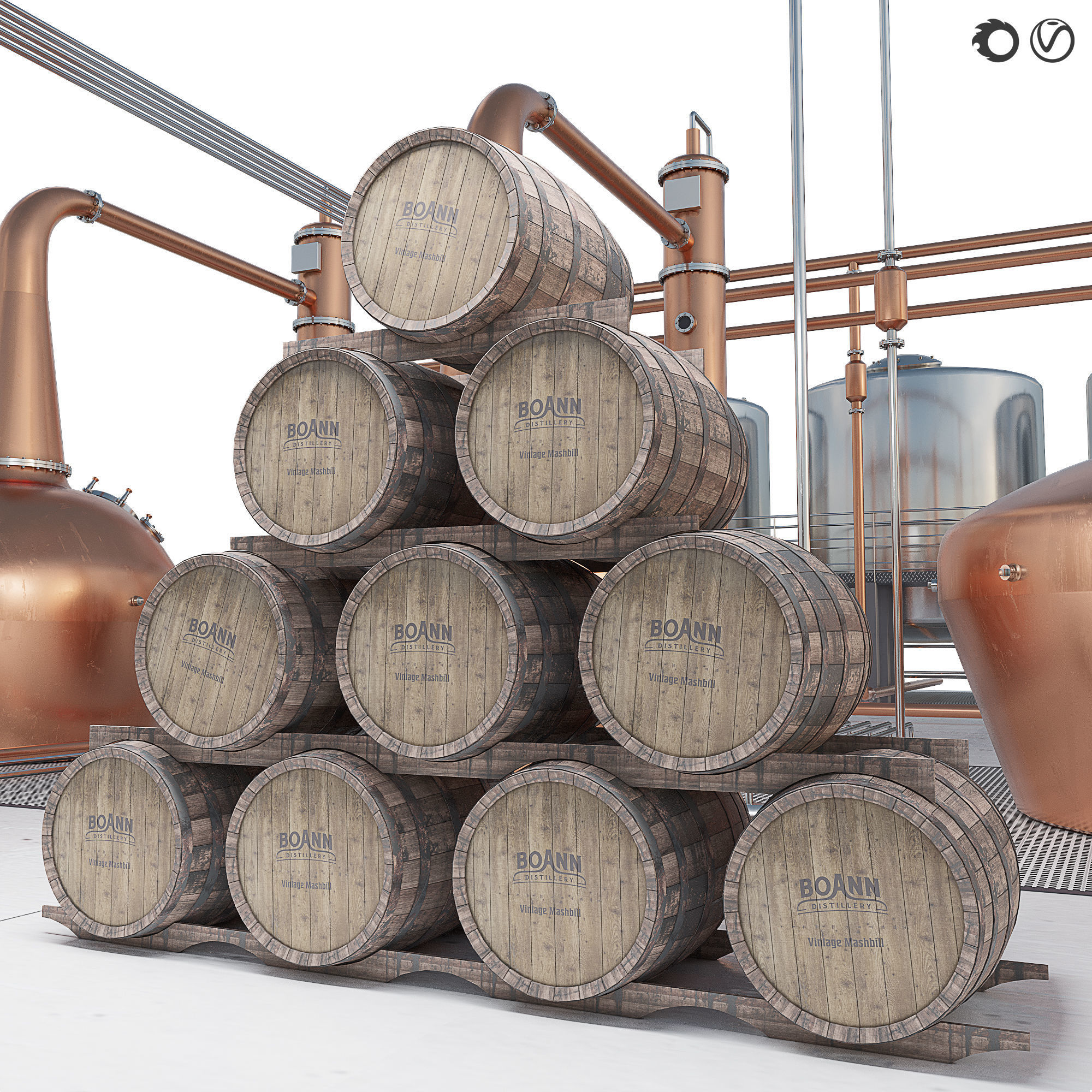 Industrial still Boann distillery 3D model_2