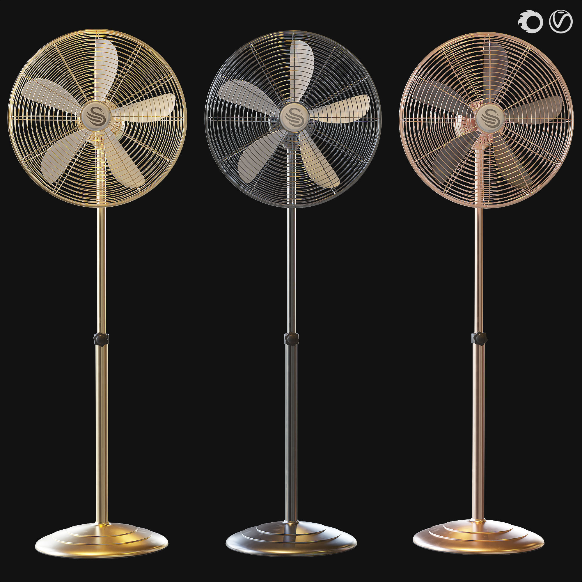 Fan Swan Retro 3D model | CGTrader