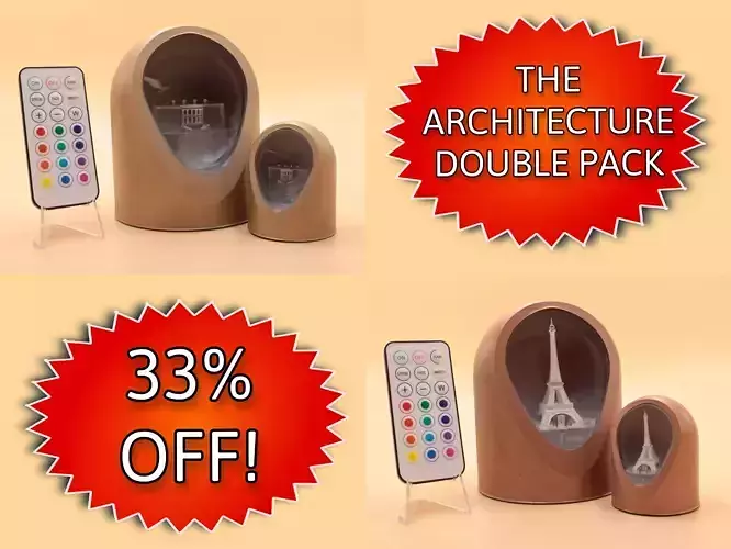 Double Pack - Architecture - LED Light Up Diorama 3D print model
