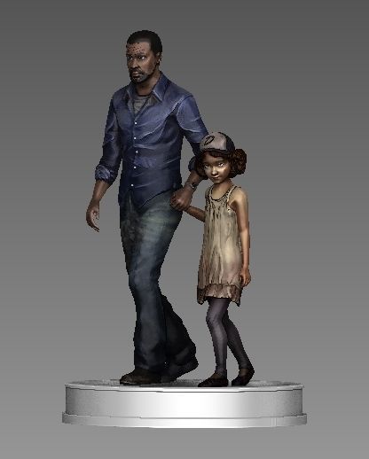 ONE10 Lee and Clem - The Walking Dead Telltale game 3D print model_1