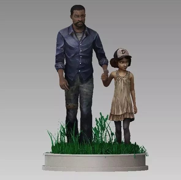 ONE10 Lee and Clem - The Walking Dead Telltale game 3D print model_0
