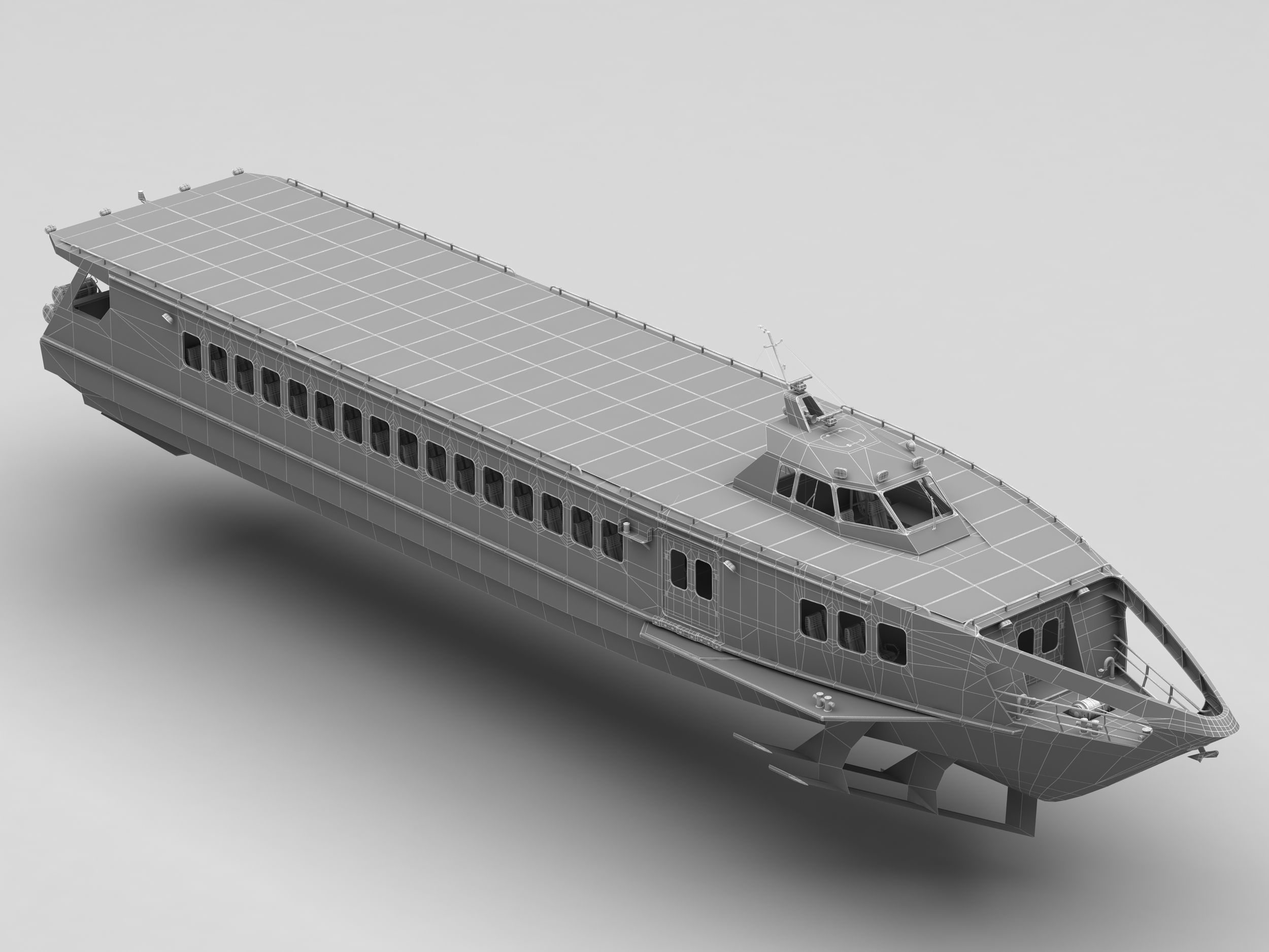 Fast Passanger ferry Yellow 3D model_8