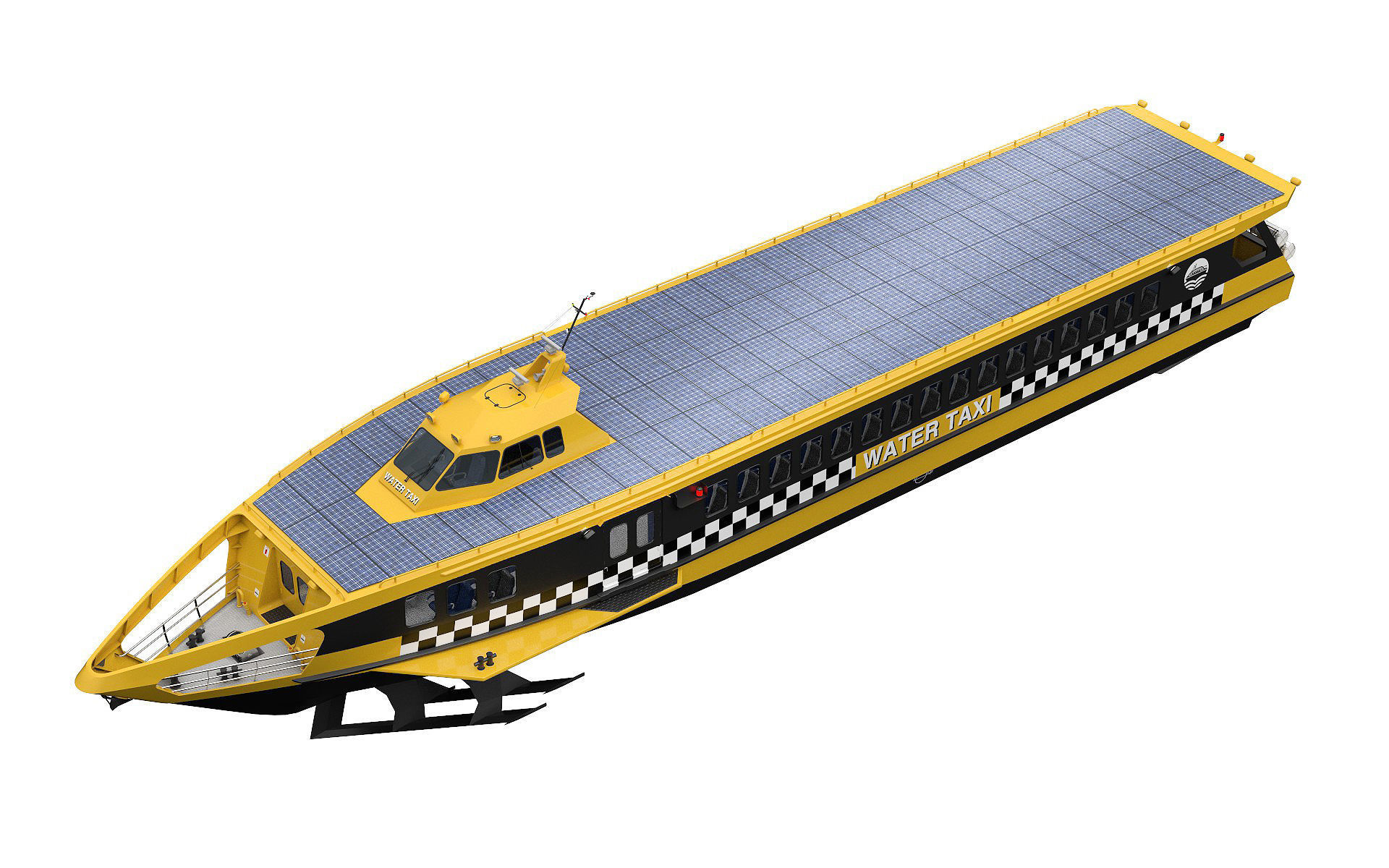 Fast Passanger ferry Yellow 3D model_6