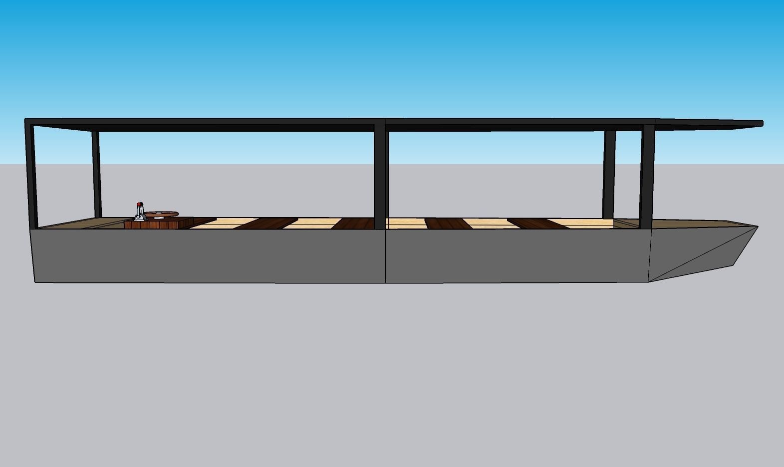 Electric boat Low-poly 3D model_3