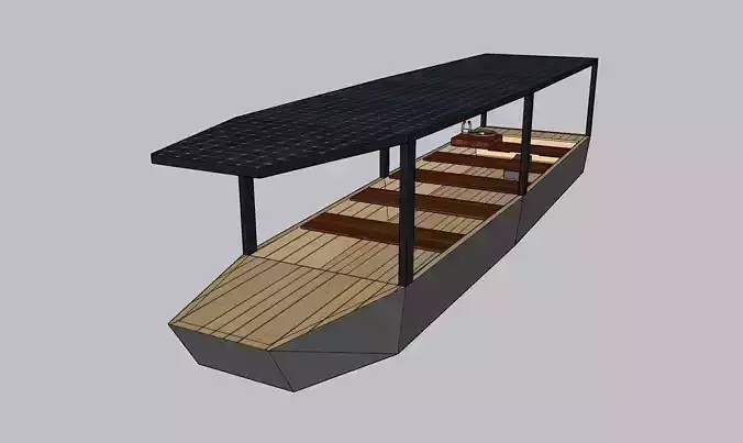 Electric boat Low-poly 3D model