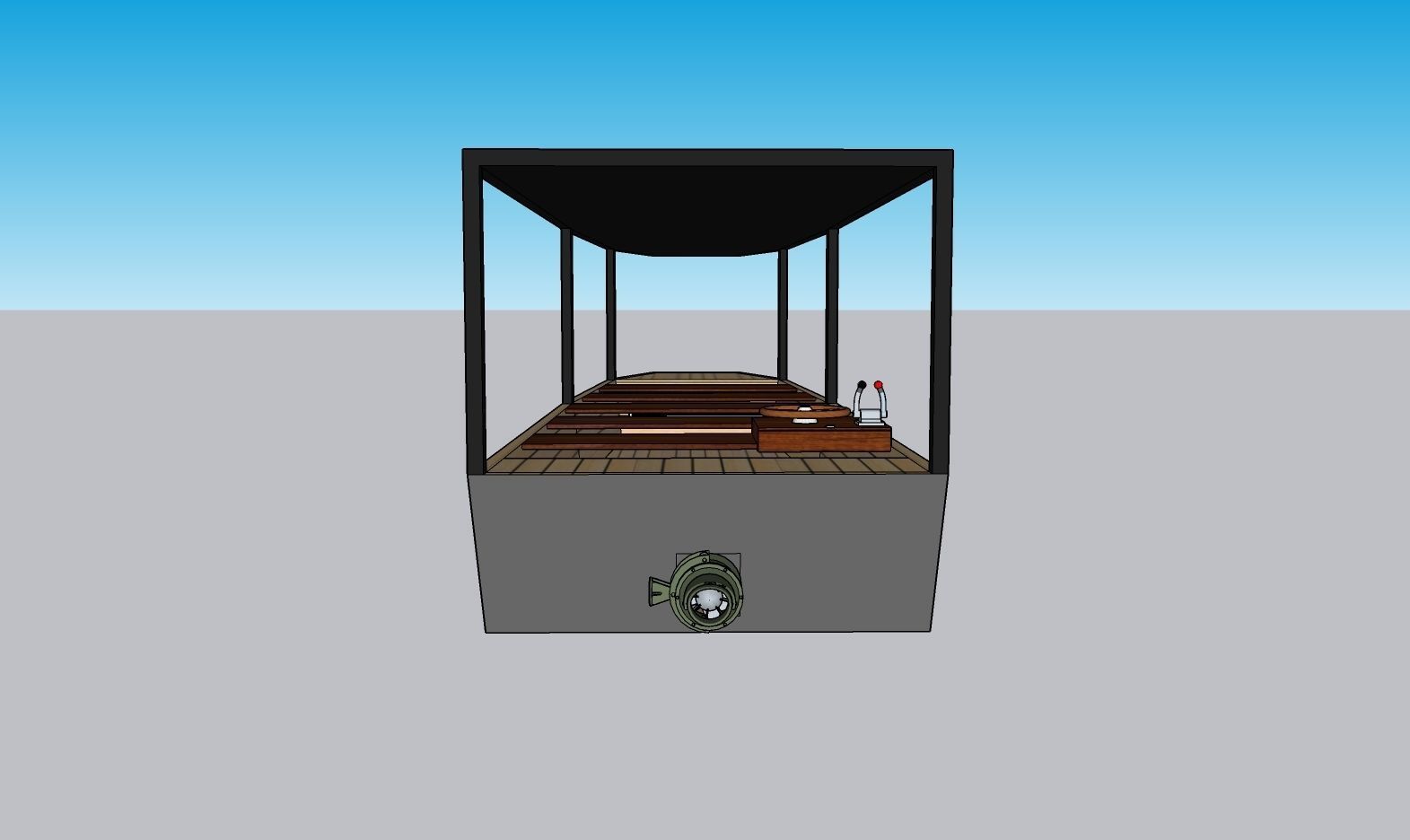 Electric boat Low-poly 3D model_4