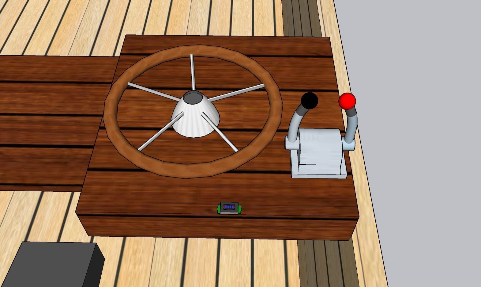 Electric boat Low-poly 3D model_6