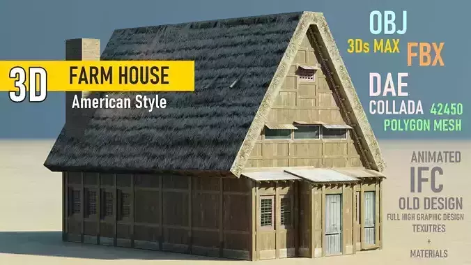 American House Low-poly 3D model