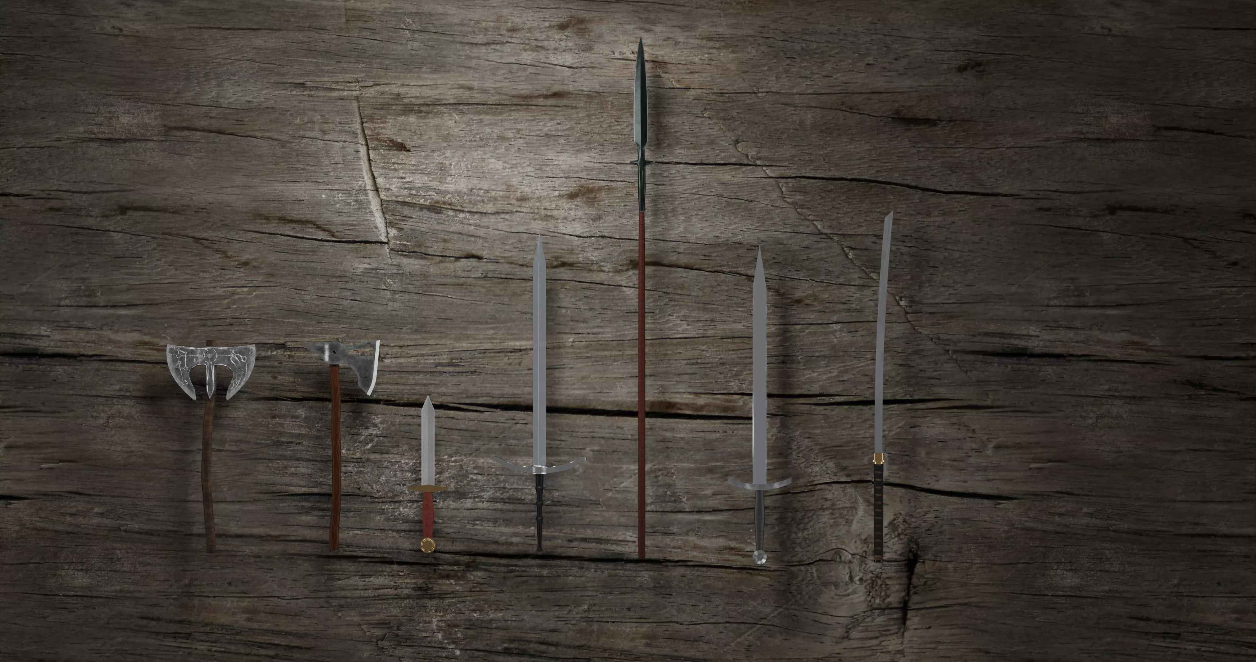 Melee Weapons Pack - Volume 1 Low-poly 3D model_0