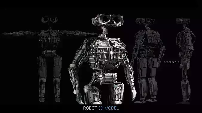Junkyard Robot 3D Model High Quality 3D model