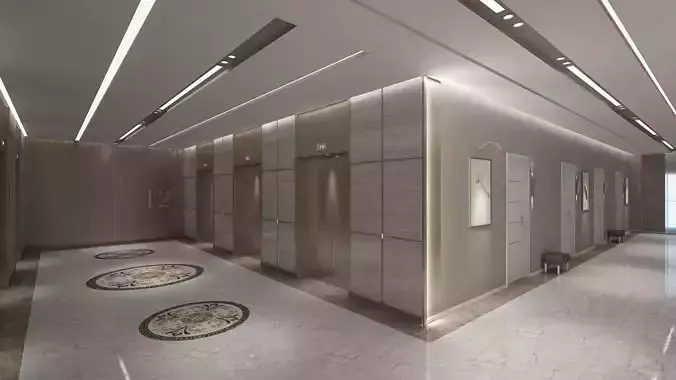Hotel Elevator Corridor
