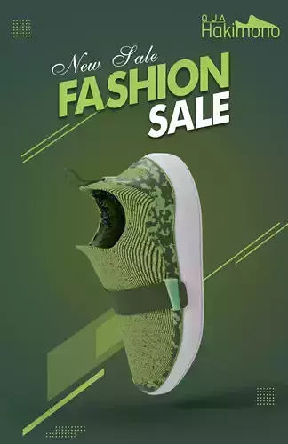 Sneakers Low Green High Detail Model 3D model