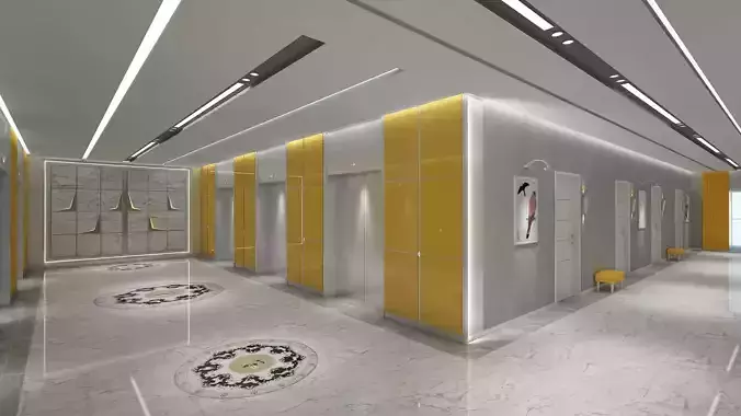 Hotel Elevator Corridor