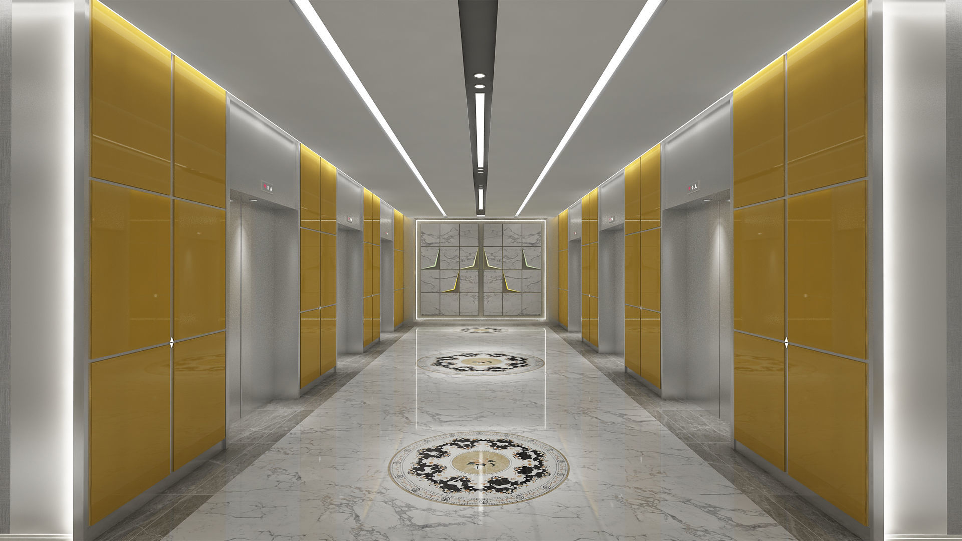 Hotel Elevator Corridor 3D model_6