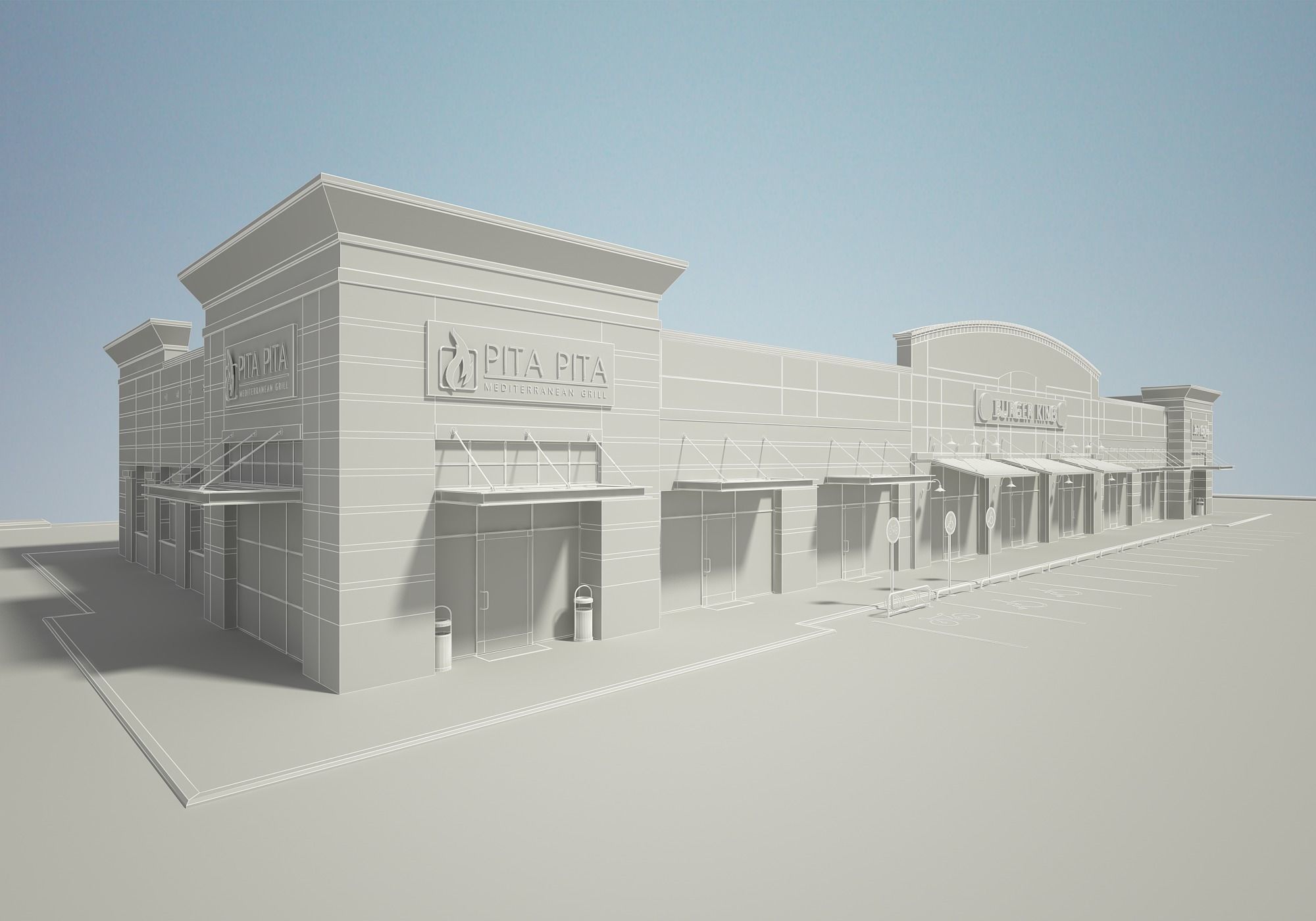 Retail Store Building 3D model_9