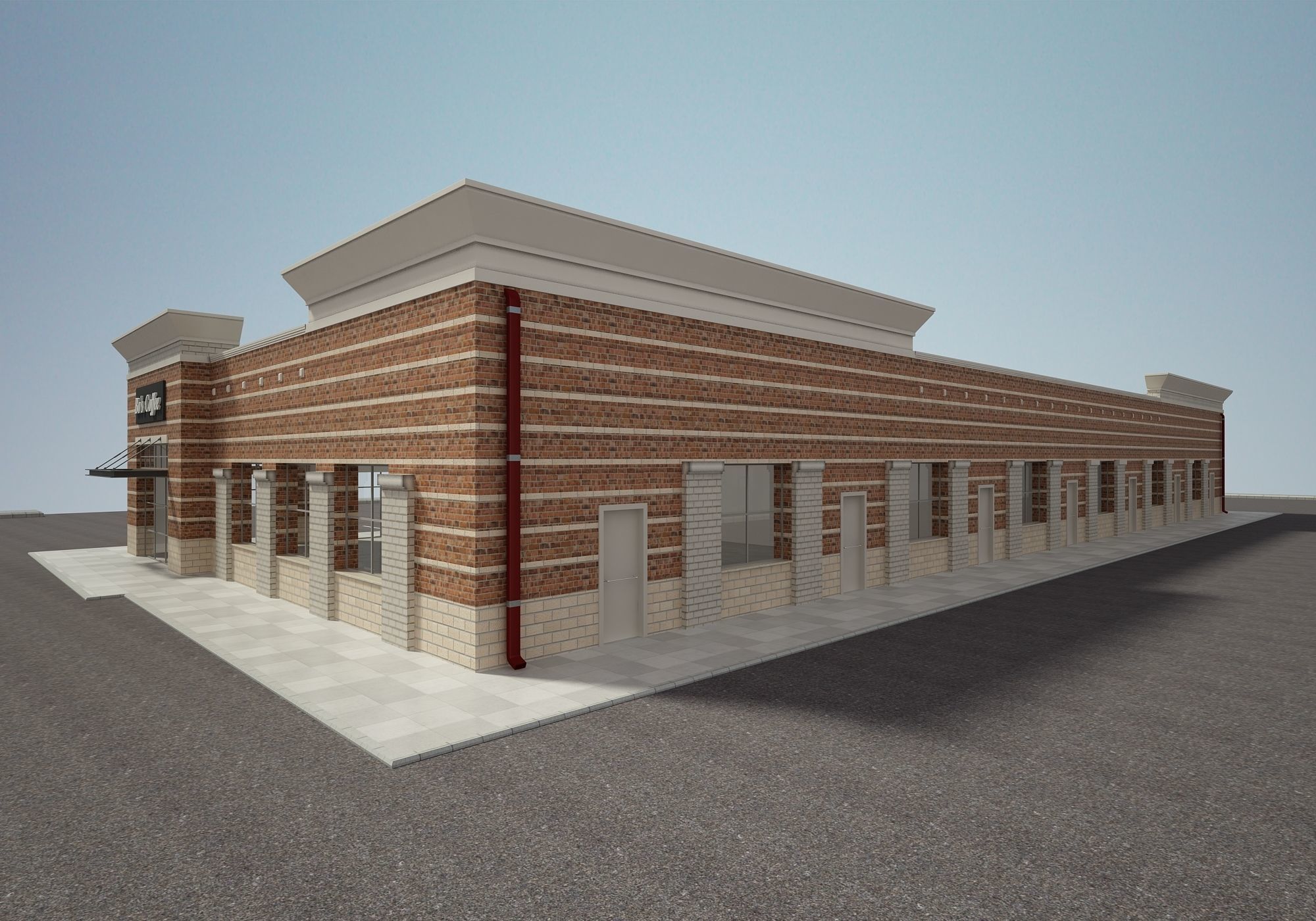 Retail Store Building 3D model_6