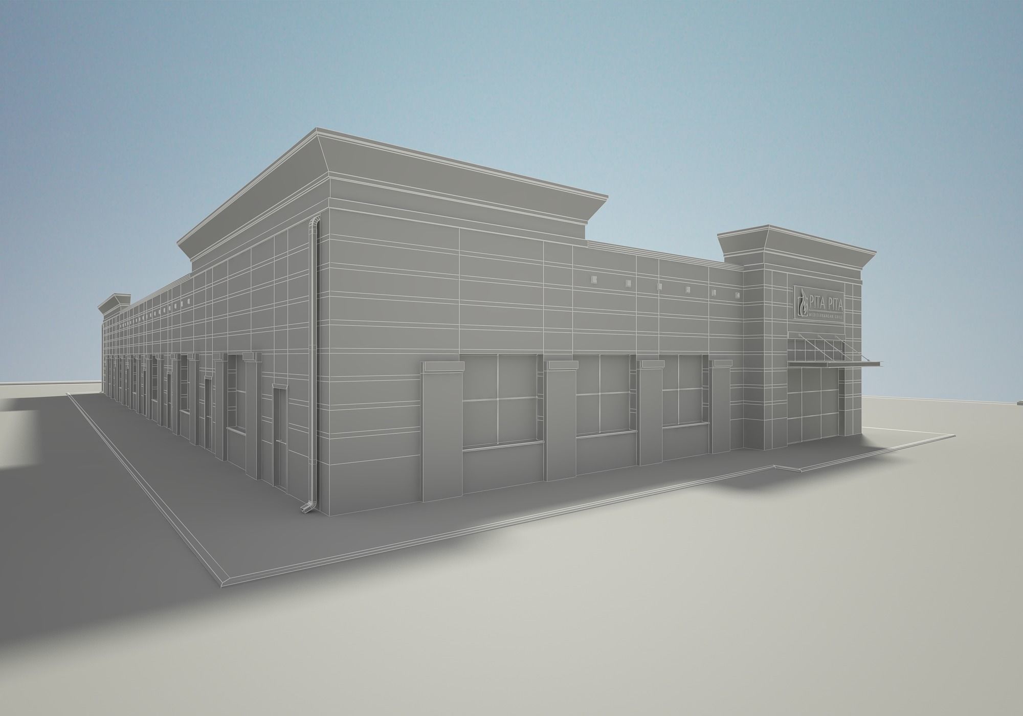 Retail Store Building 3D model_10