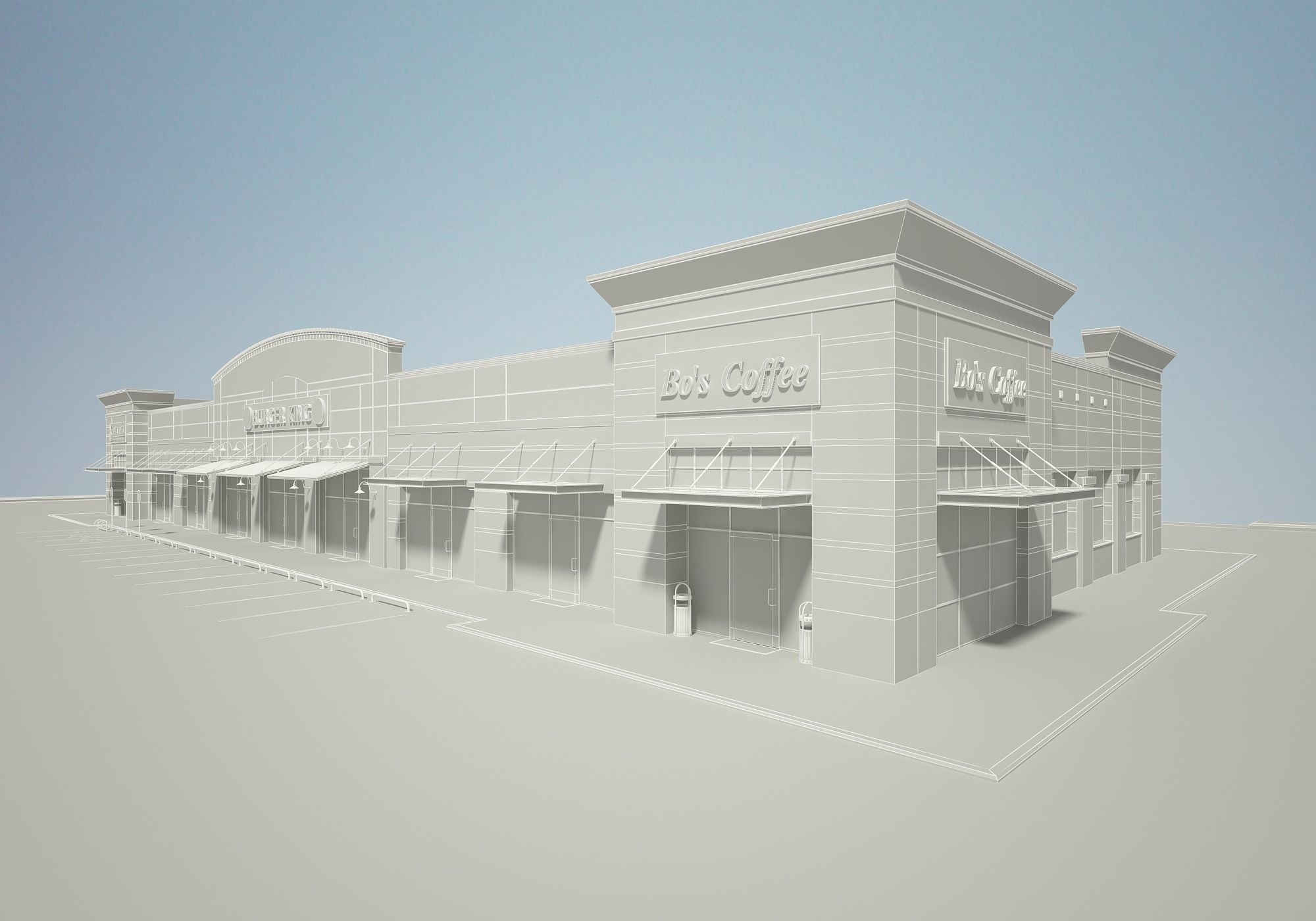 Retail Store Building 3D model_11