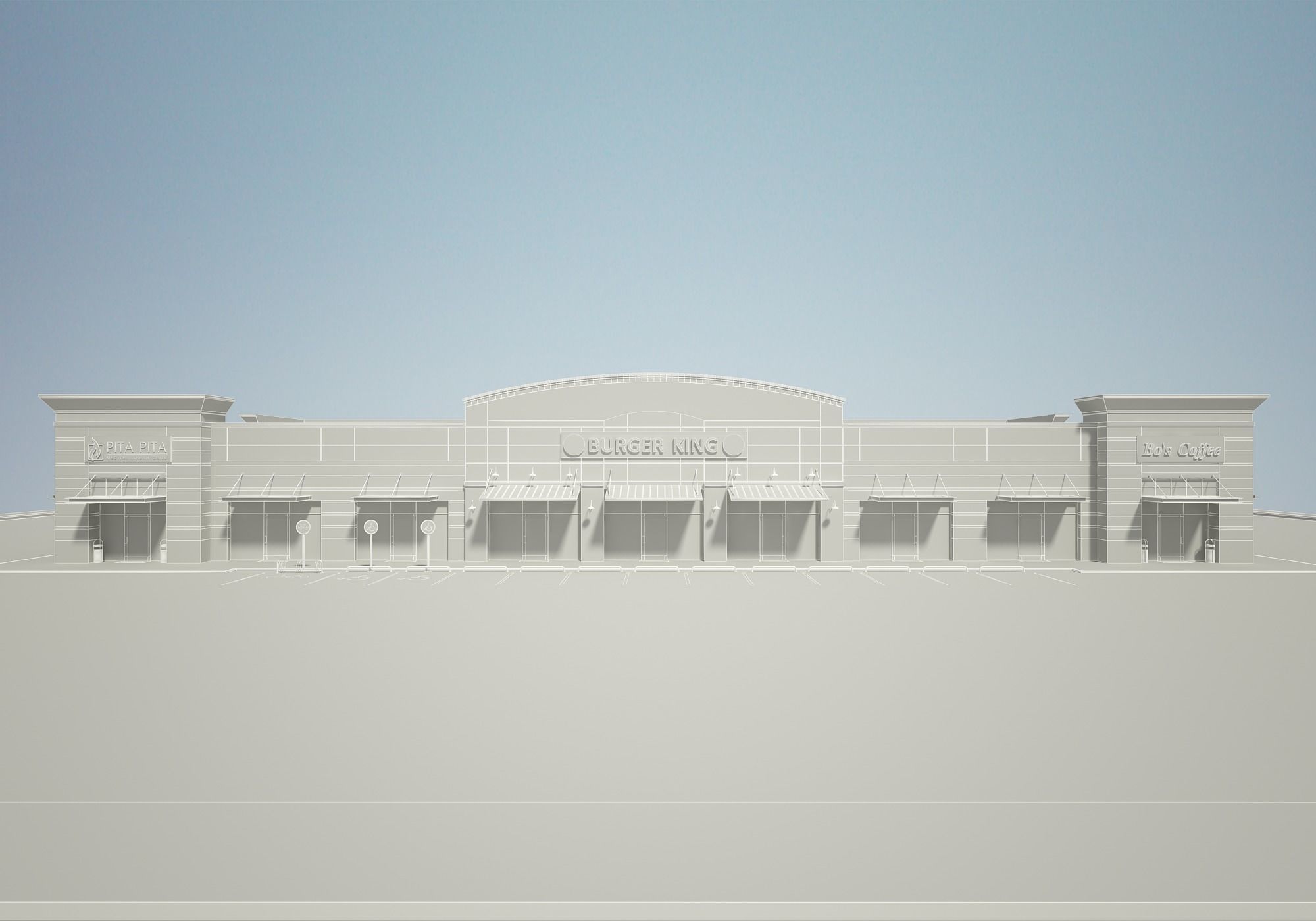 Retail Store Building 3D model_12