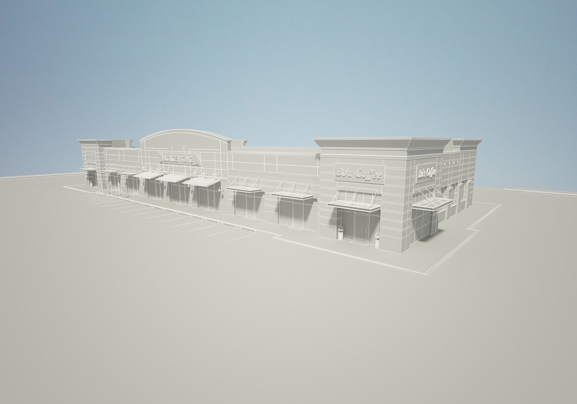 Retail Store Building 3D model_16