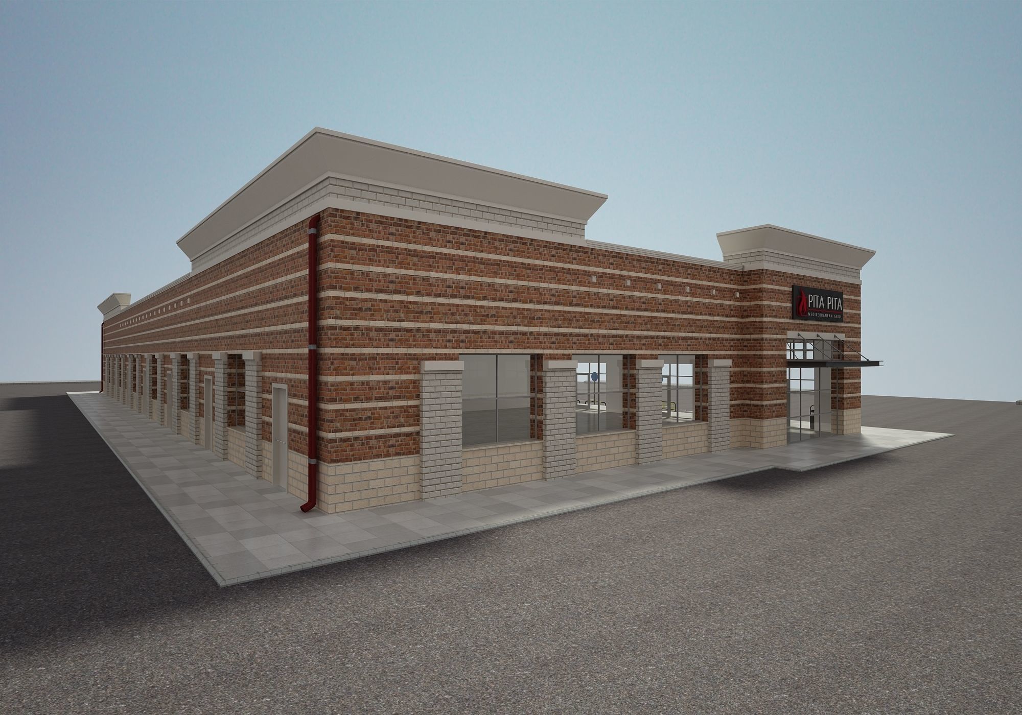 Retail Store Building 3D model_2